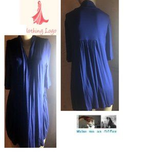 Logo Instant Chic Navy Knit Cardigan Size L